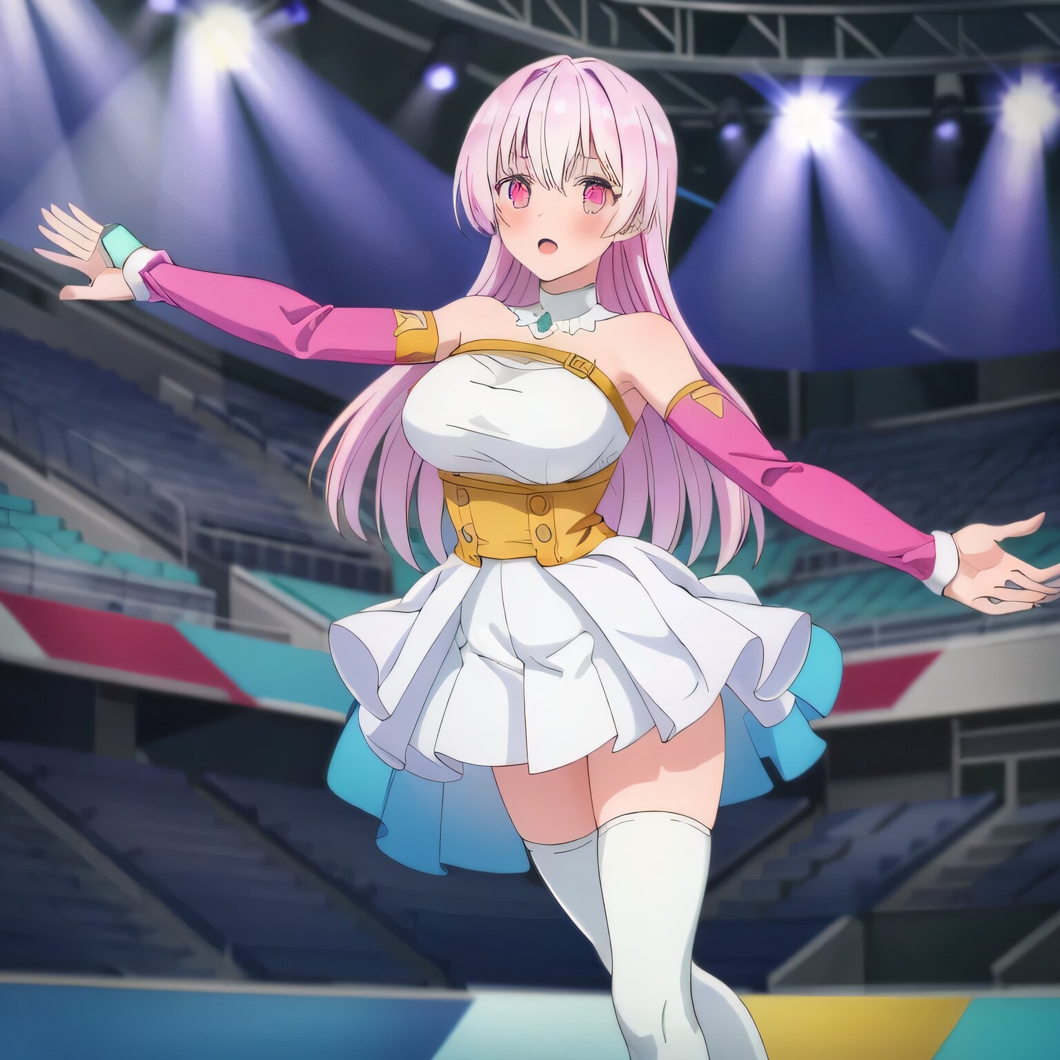 紫髪ロングでアイススケートの少女 | の人気AIイラスト・グラビア