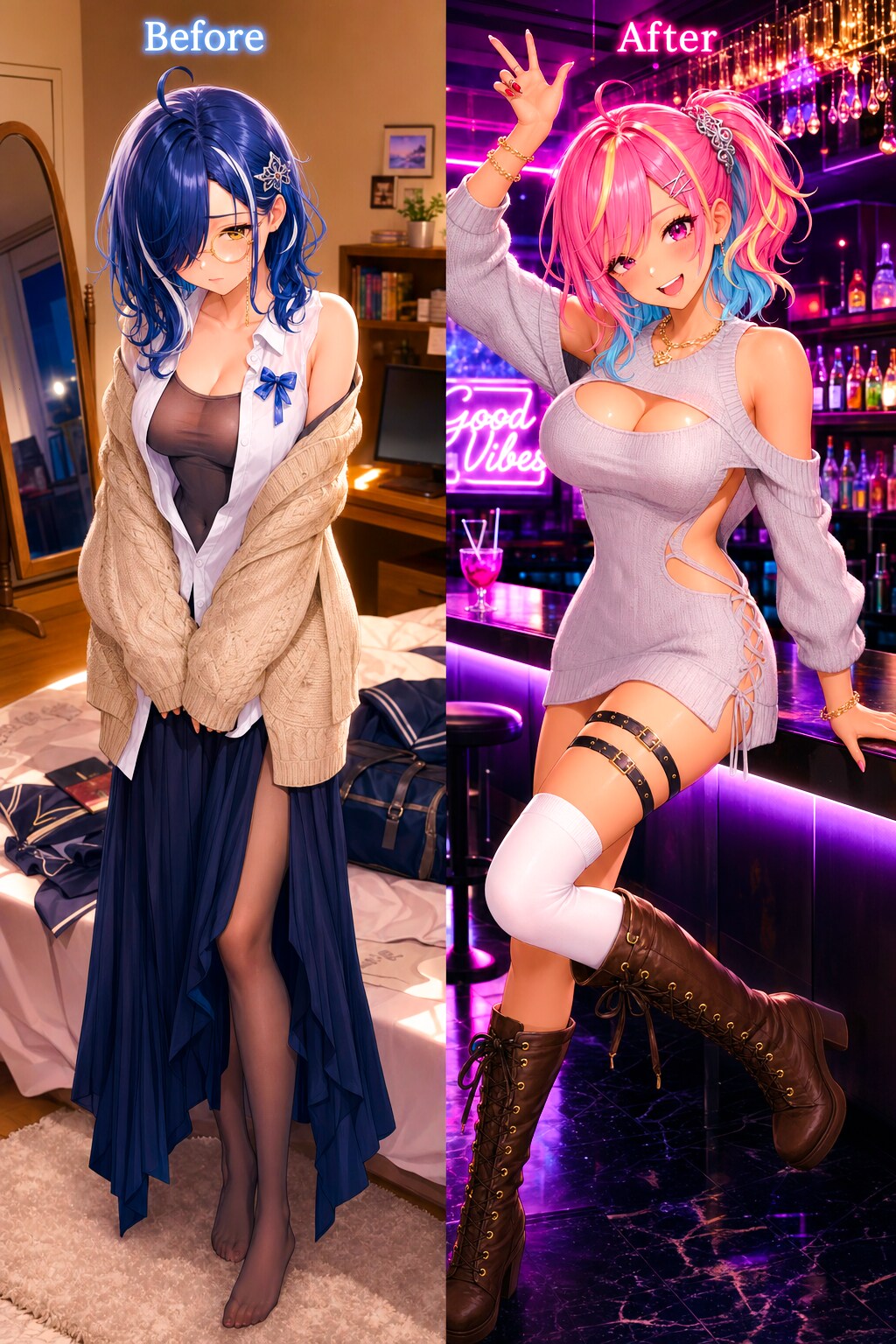 地味子→ギャル Before After