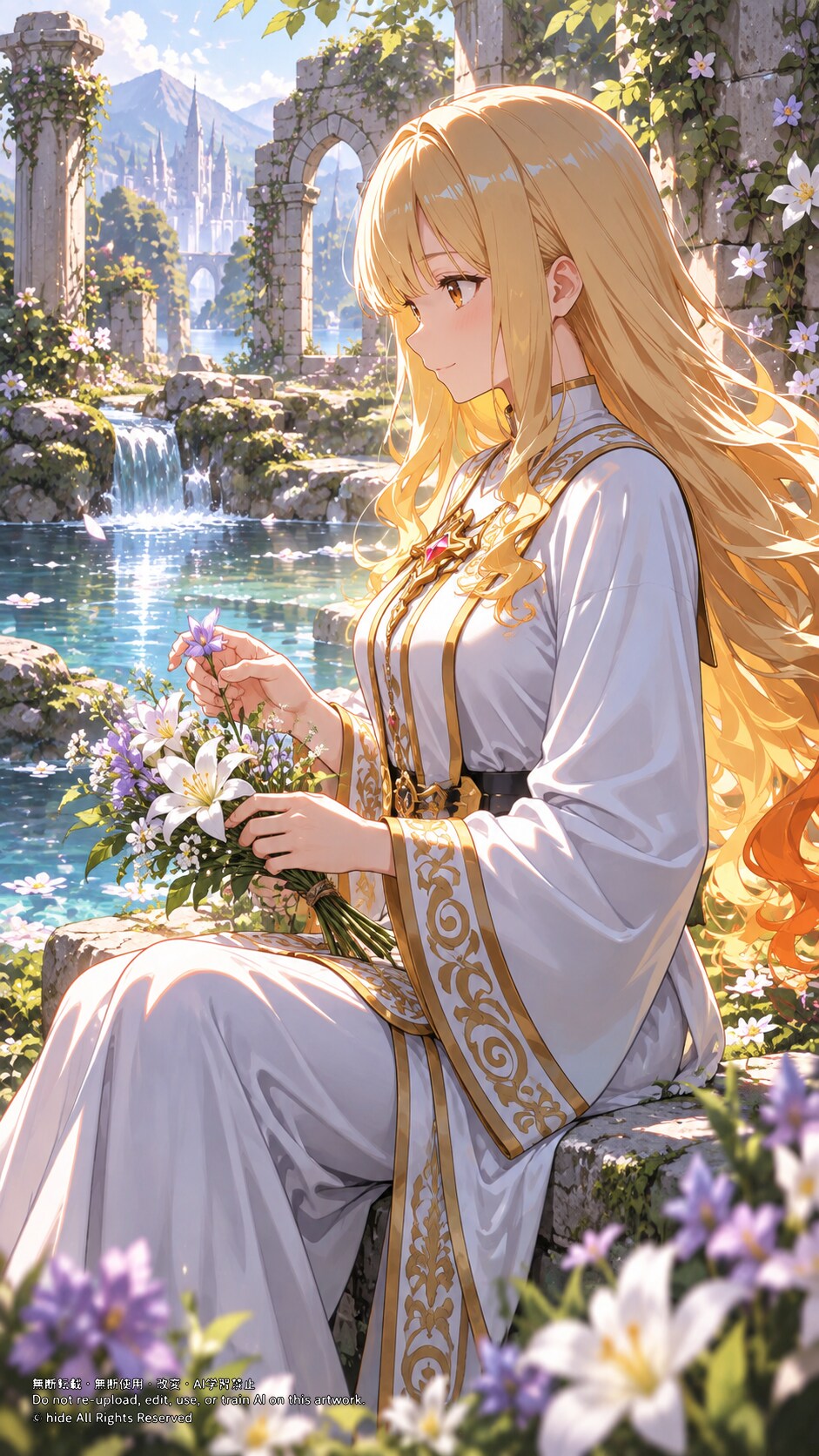 ✨ エリシアさん、祈りの庭で | の人気AIイラスト・グラビア