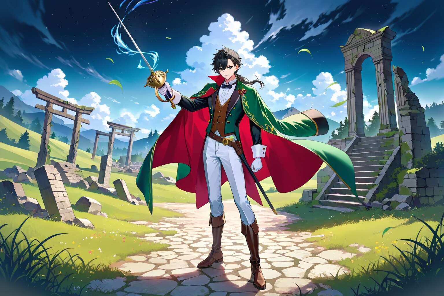 青年男性魔法戦士26.8.1-1 | の人気AIイラスト・グラビア