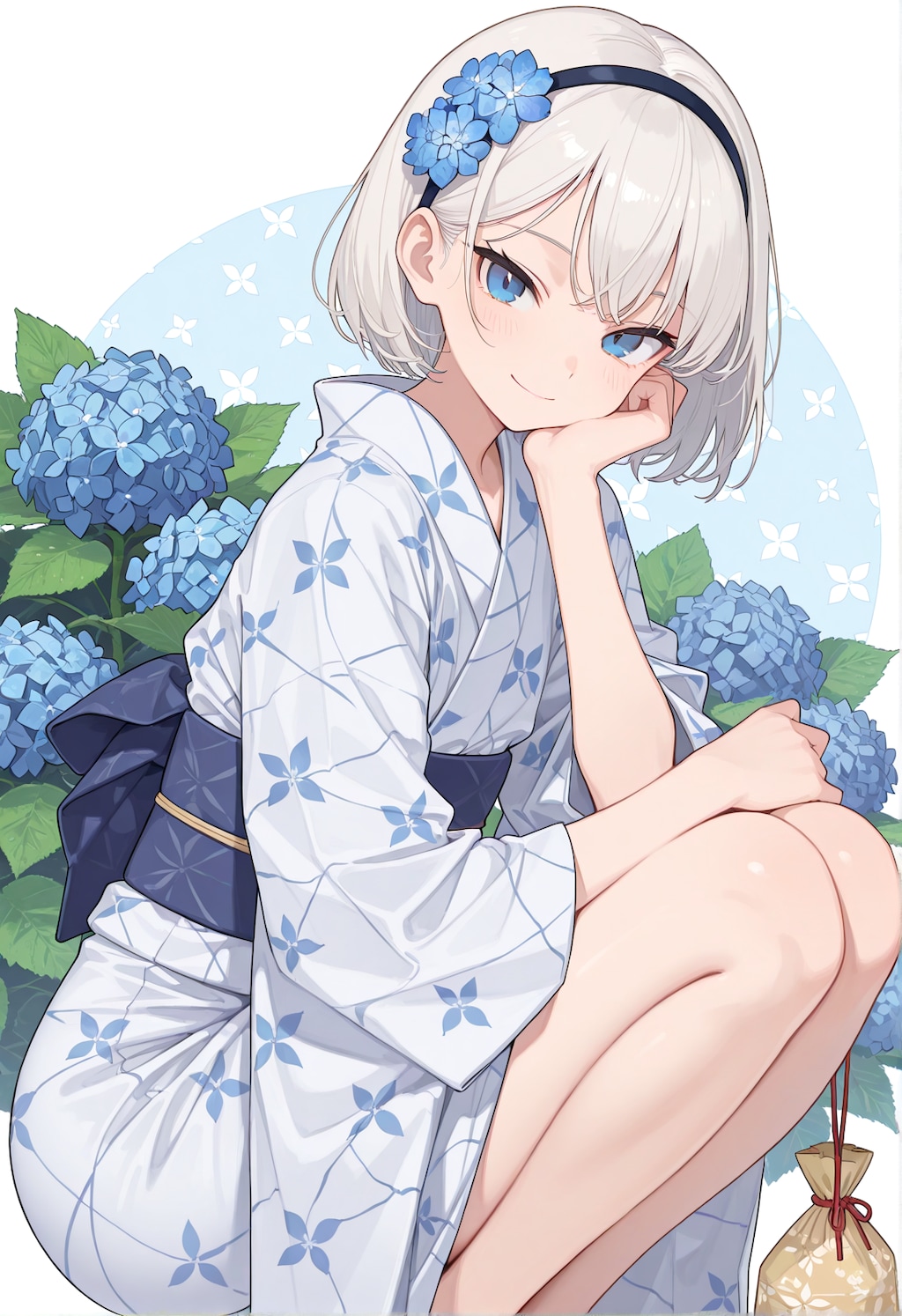 紫陽花と細身さん