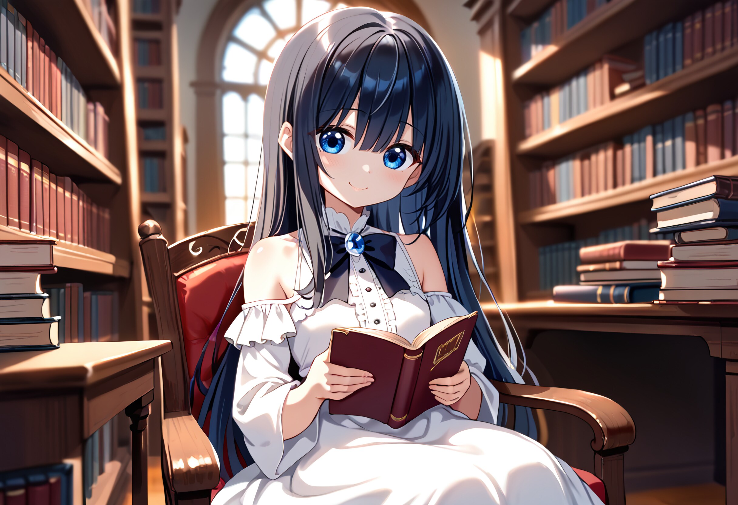 黒髪お嬢様・読書２