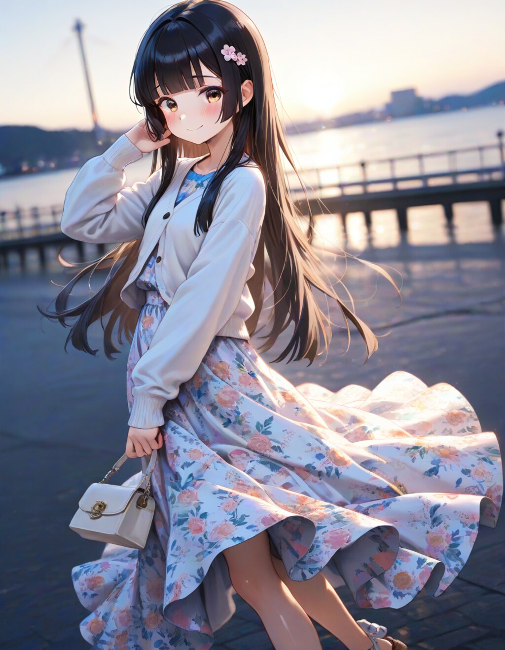 姫カットちゃん秋コーデ