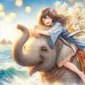 女の子をのせる動物たち 7枚目