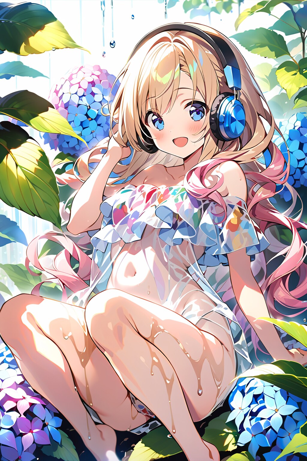 ♬音楽少女（ヘッドフォン）3『やーん、こぼしちゃった…』 | の人気AIイラスト・グラビア