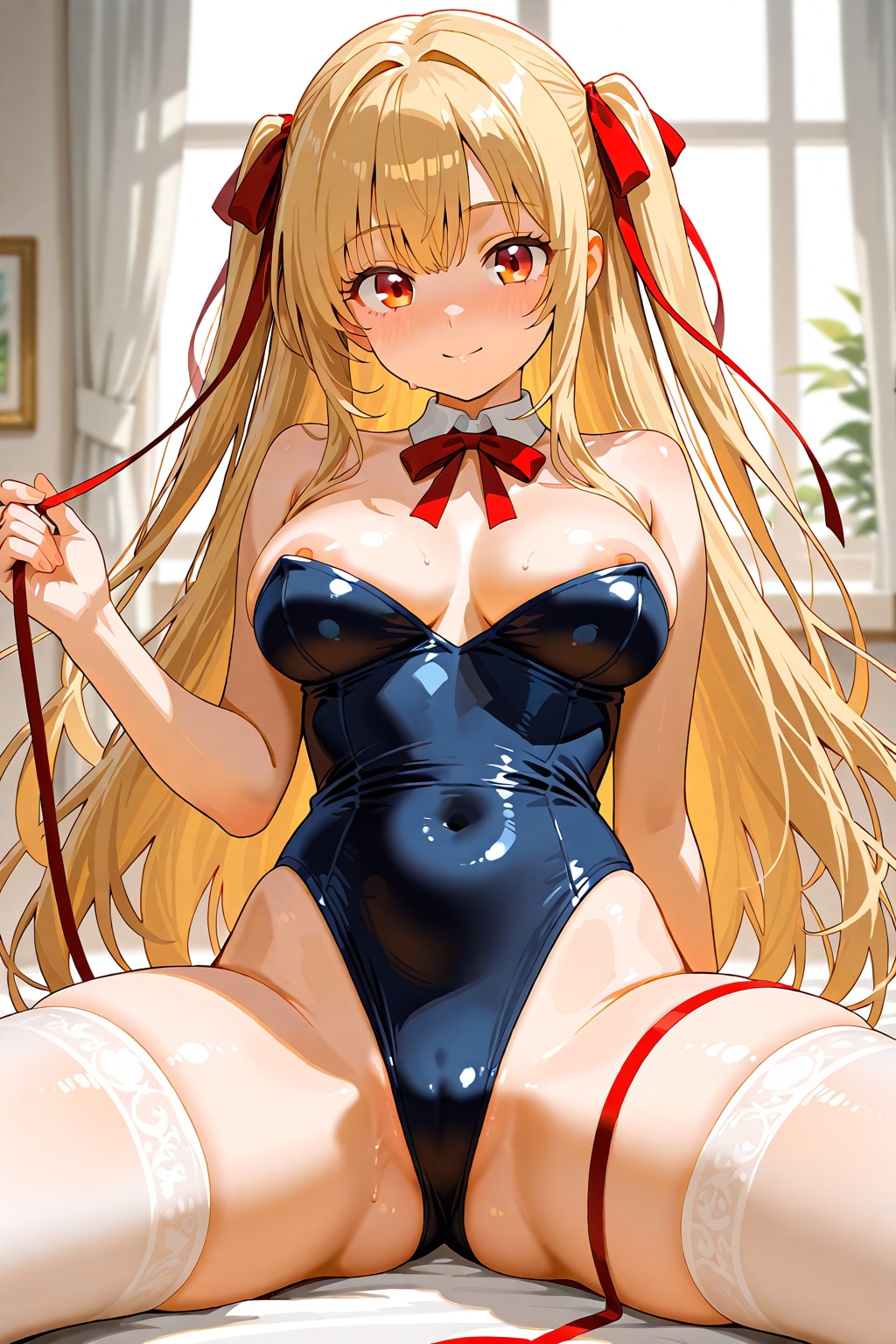 赤いリボンの女の子