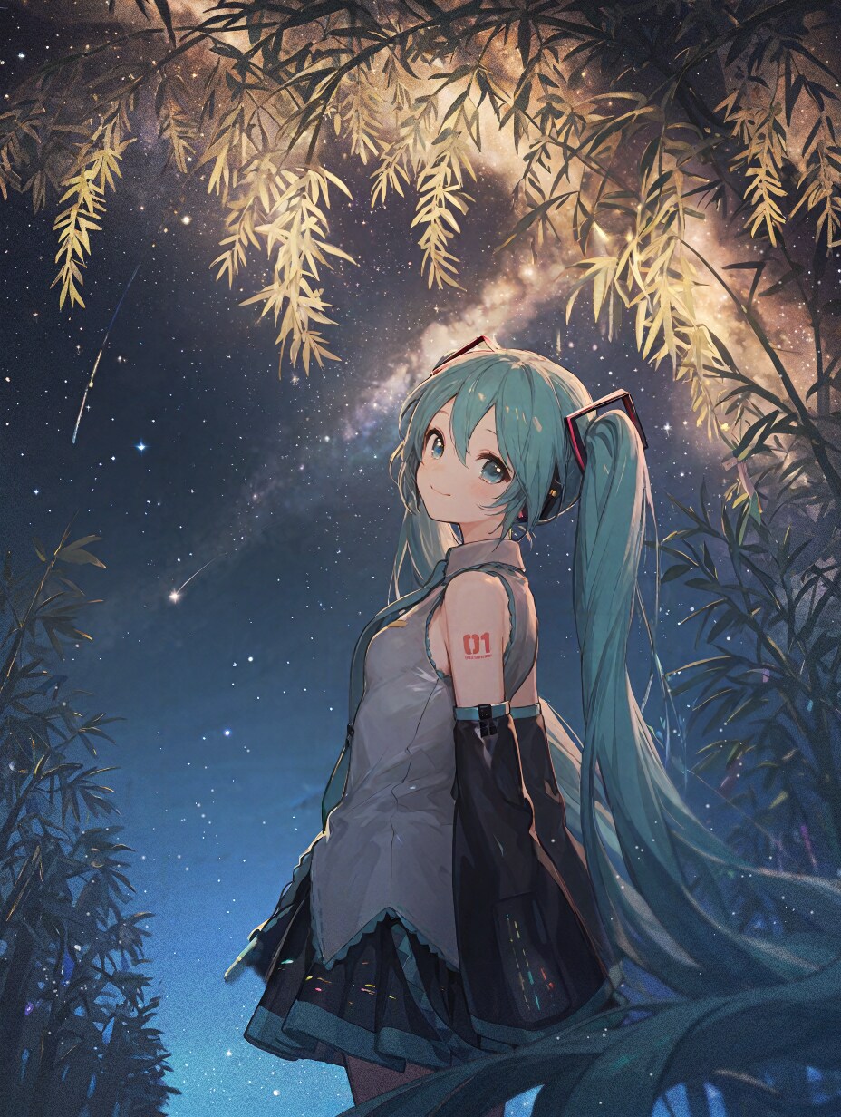 笹の葉と天の川 | の人気AIイラスト・グラビア