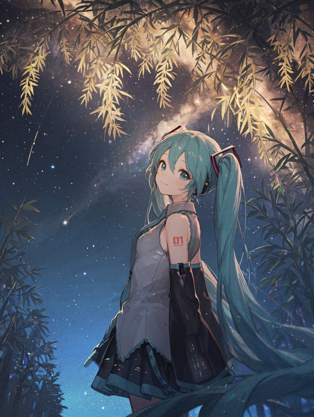 笹の葉と天の川