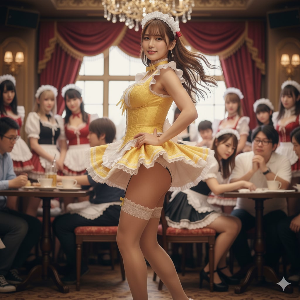 メイド喫茶「ロザリウム」の黄薔薇の必殺技（高速スピン）