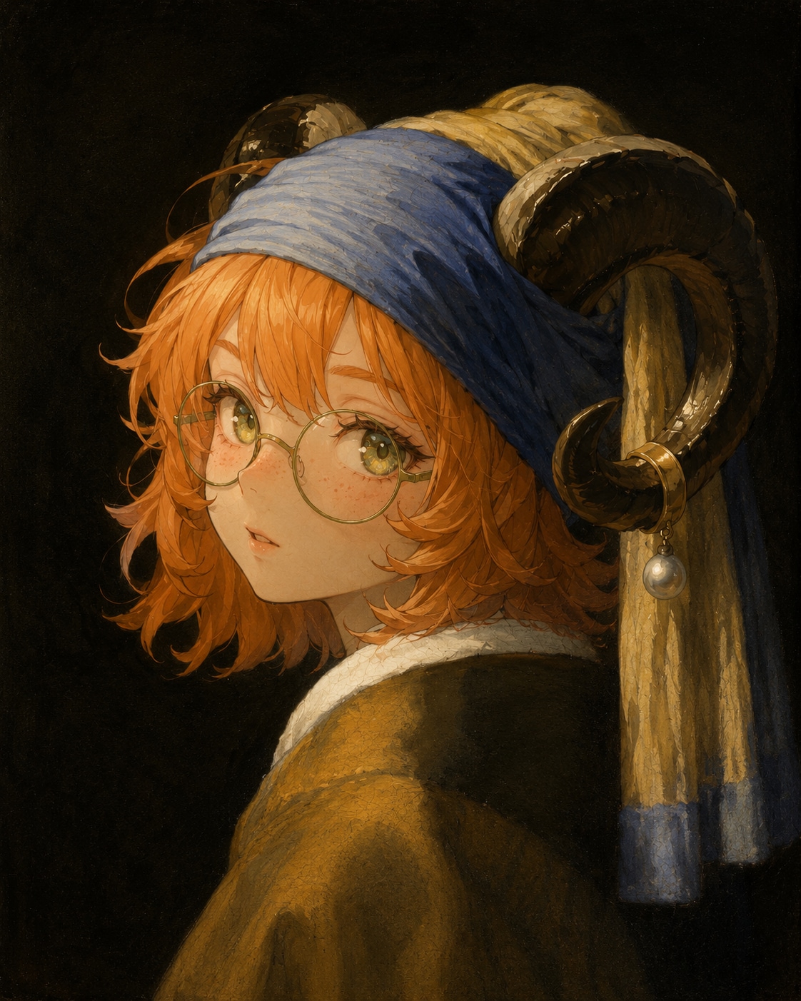 真珠の角飾りの少女 | の人気AIイラスト・グラビア