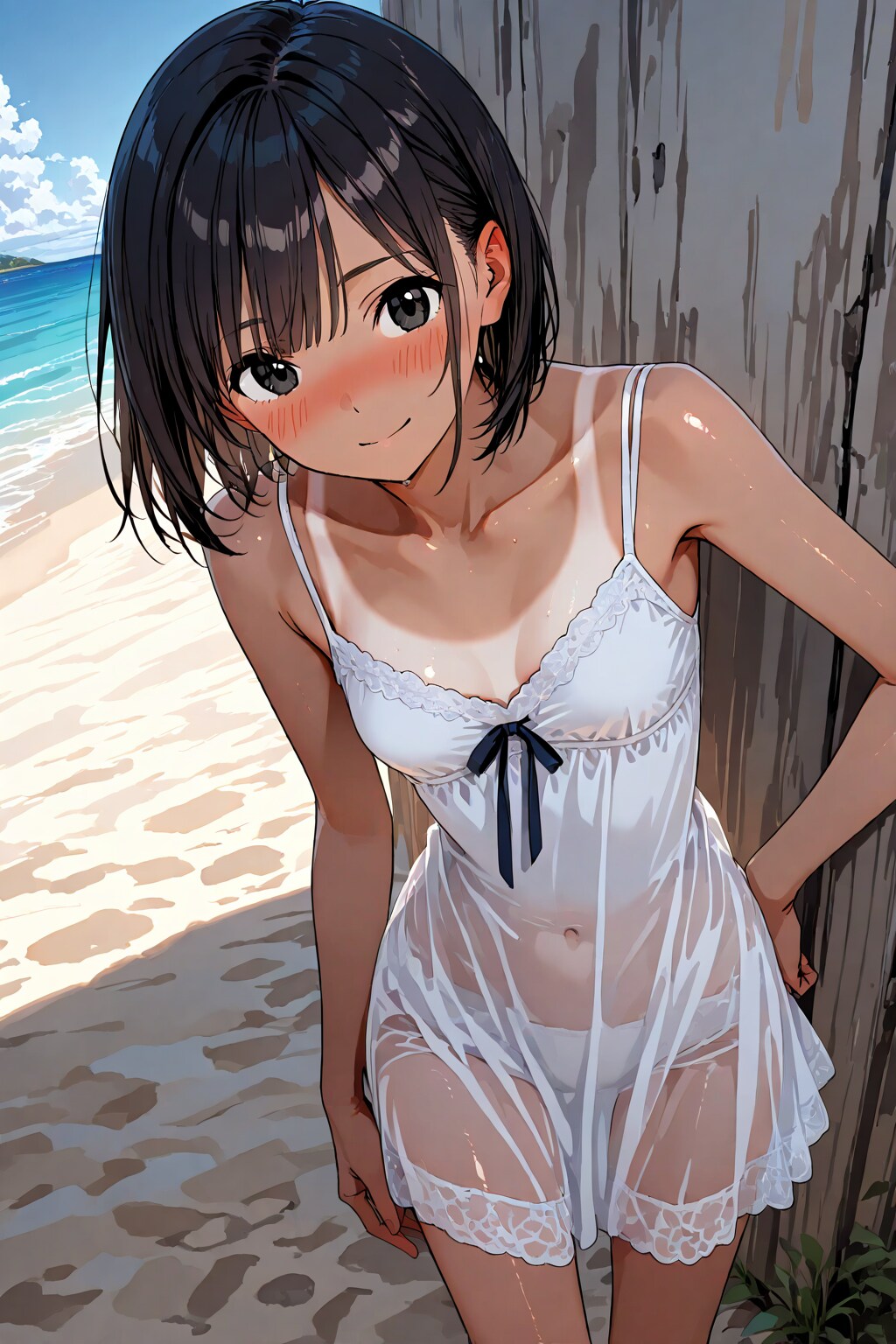 海辺にて