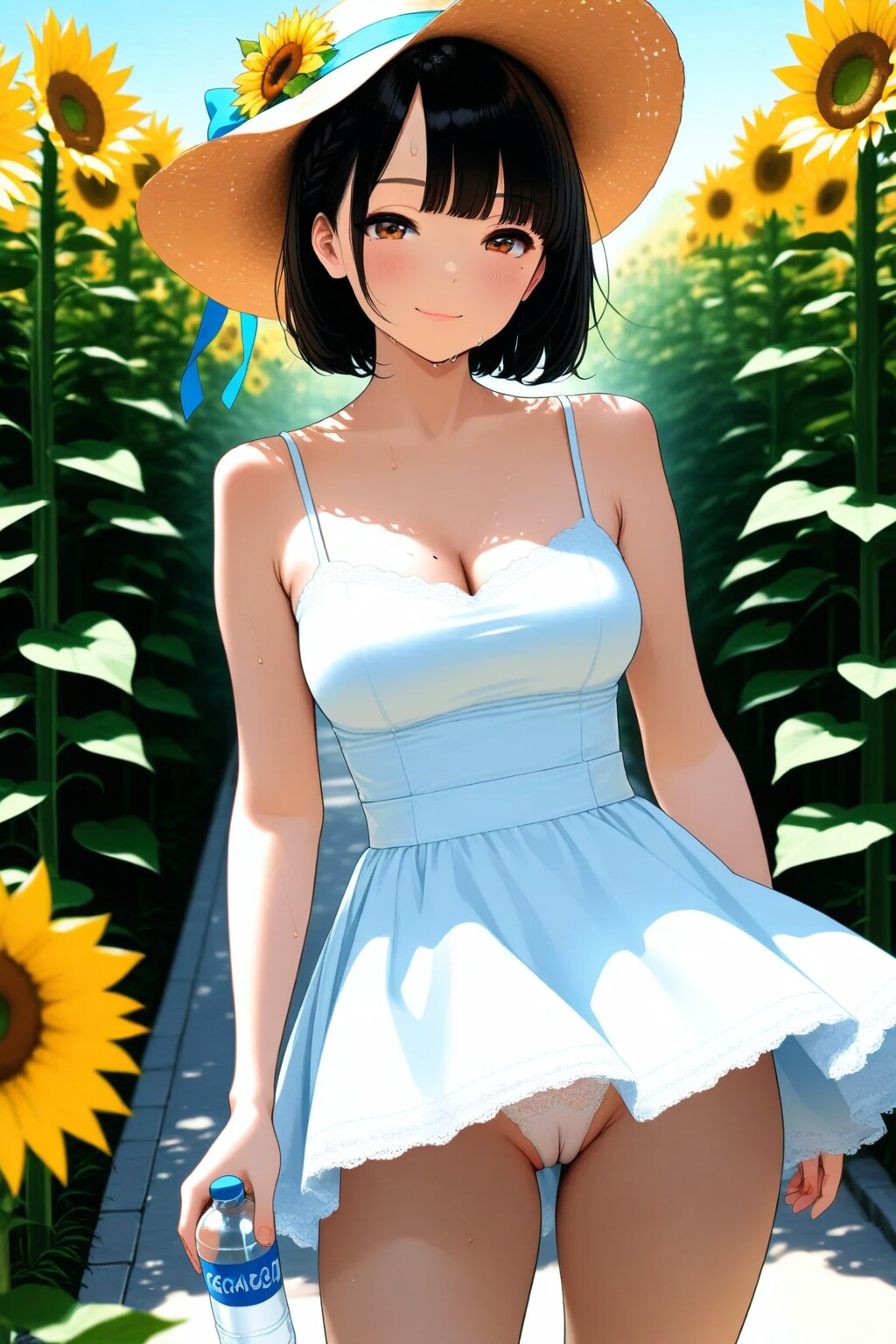 向日葵と少女