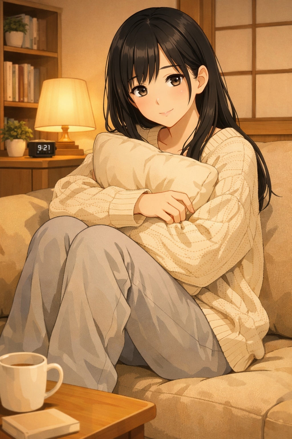 ほっと一息、君と過ごす穏やかな夜 | の人気AIイラスト・グラビア