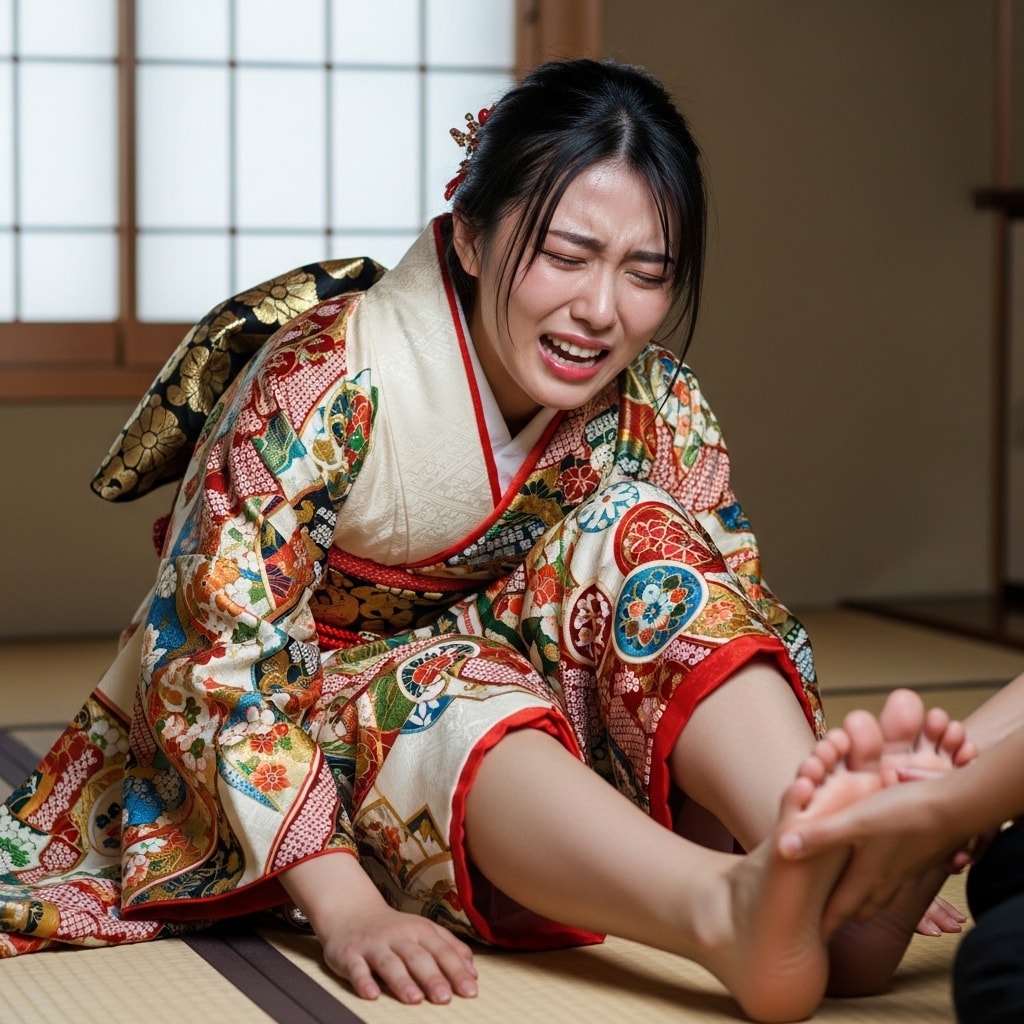 痺れた足を掴まれる