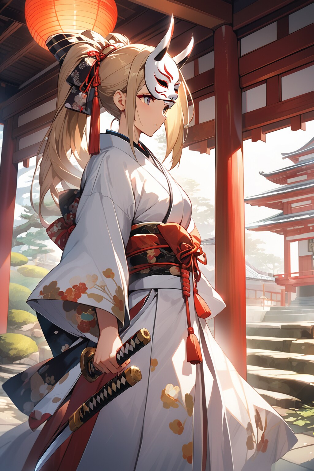 〇〇〇侍風な女の子（般若の面が…）