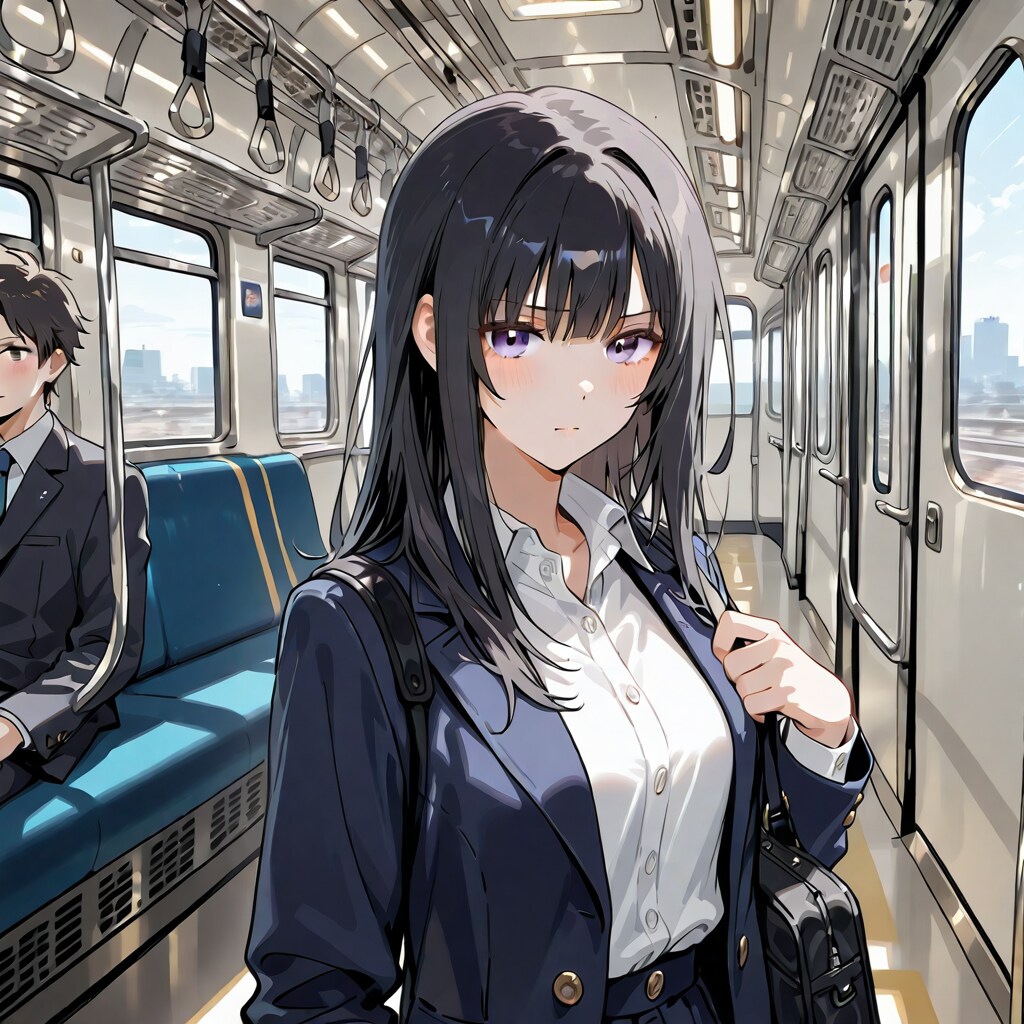 電車で移動中 | の人気AIイラスト・グラビア