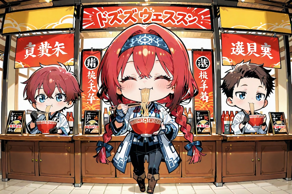 SD小織くんはラーメンを食べる