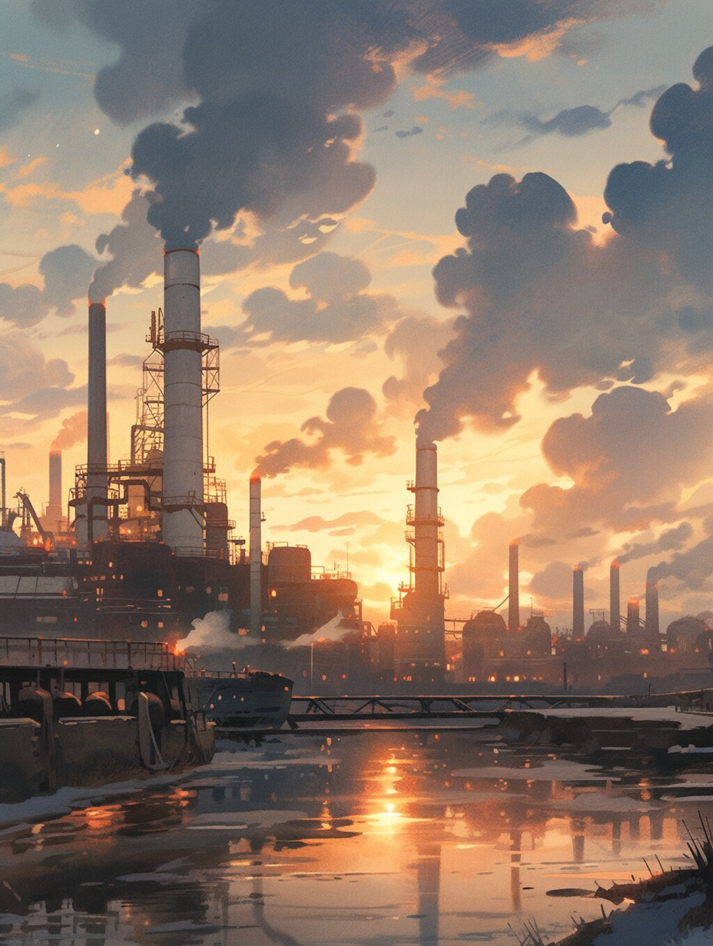 煙突の見える町