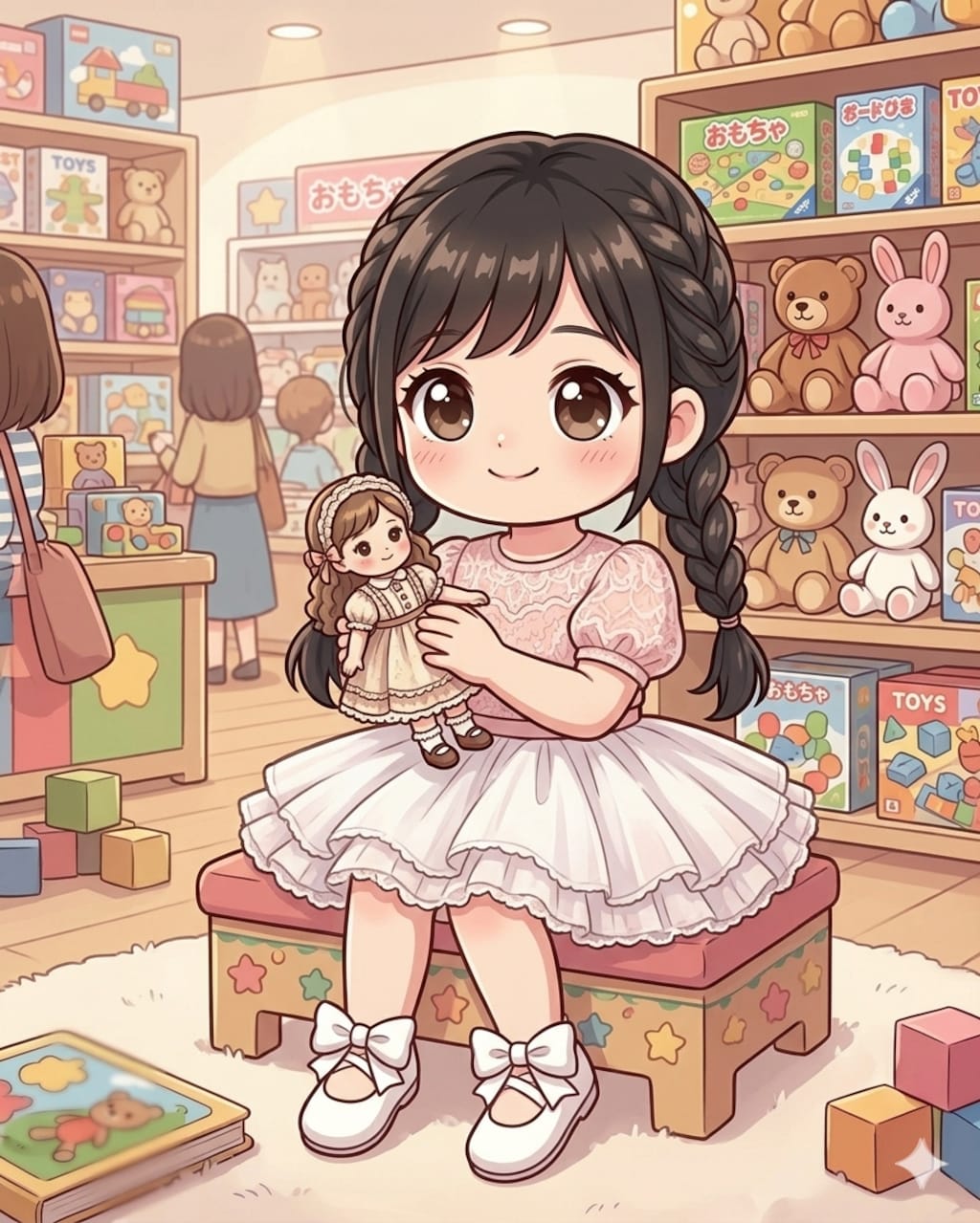 お人形遊びする少女