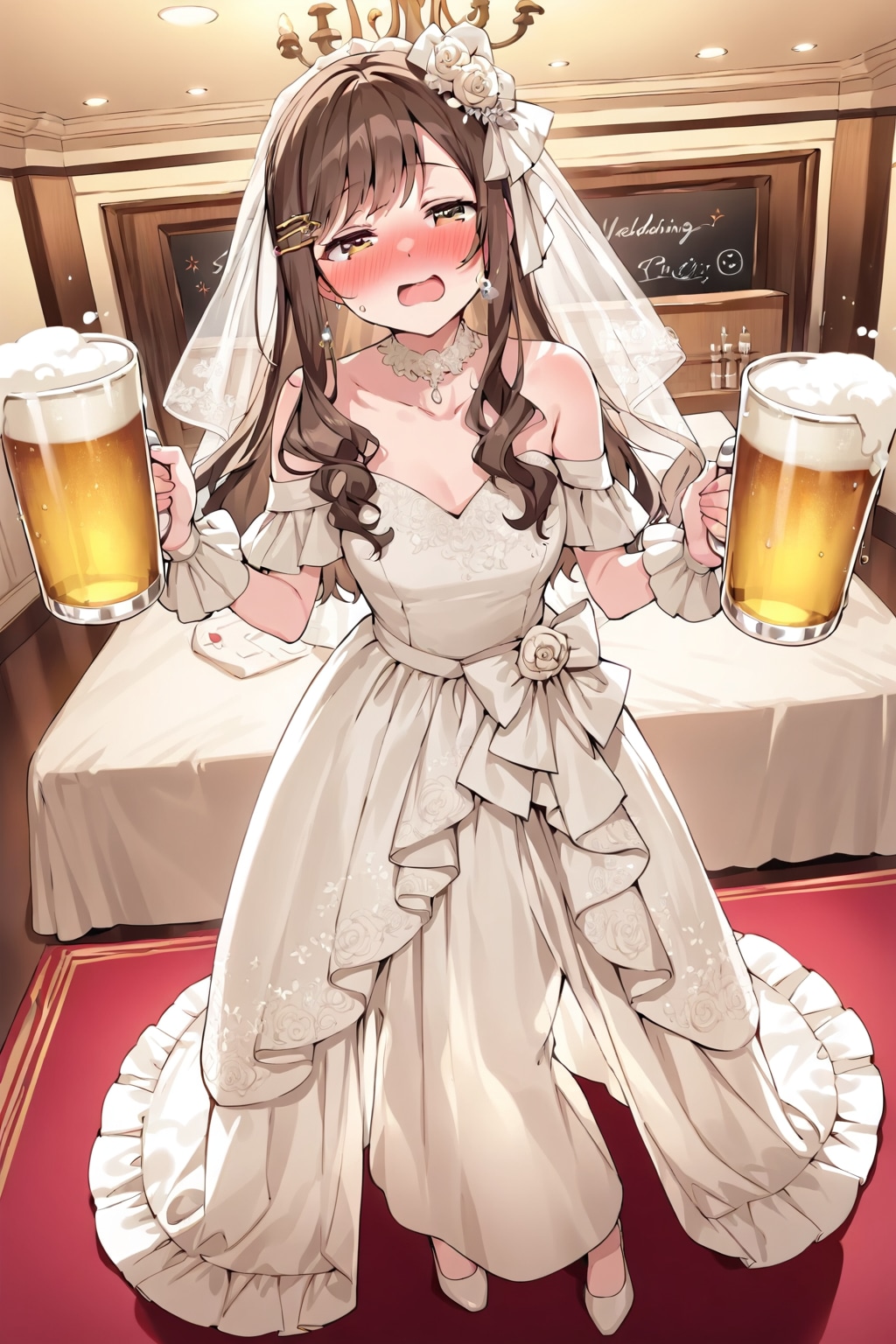 私の祝いの席だ！遠慮しないで、飲め！