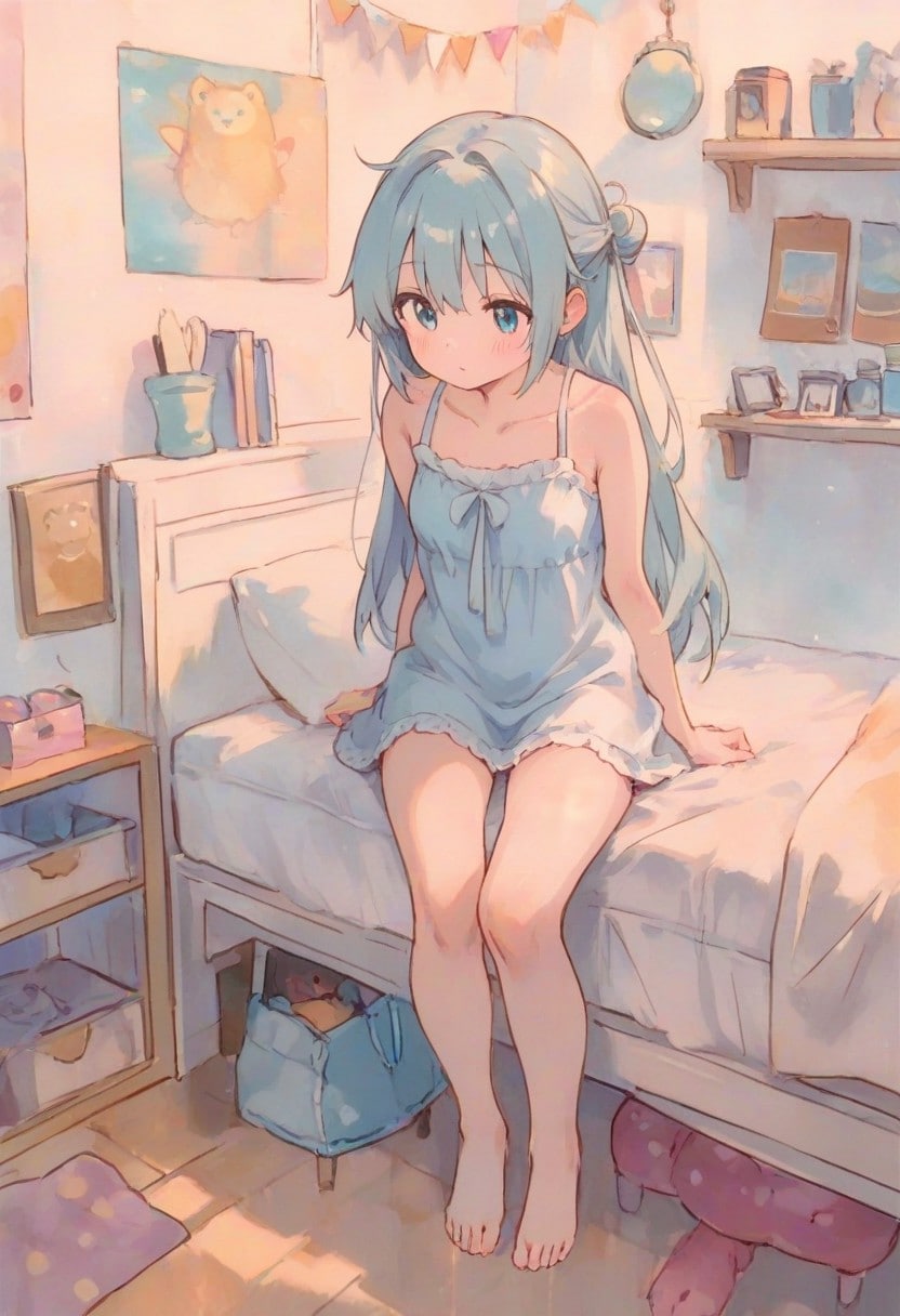 少女の部屋(水彩タッチ)(142)