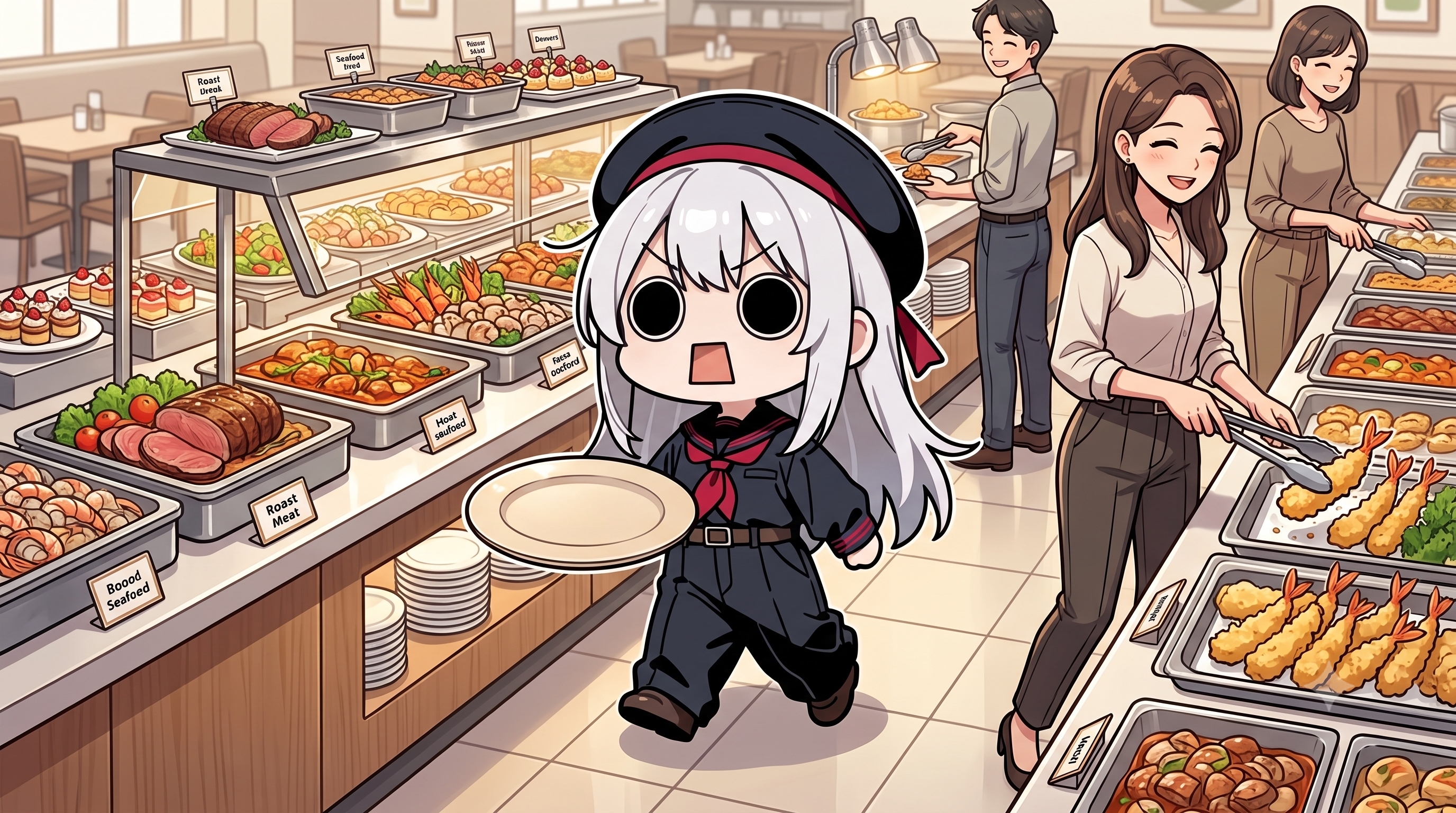 バイキングを楽しむえらいこっちゃ嬢 | の人気AIイラスト・グラビア