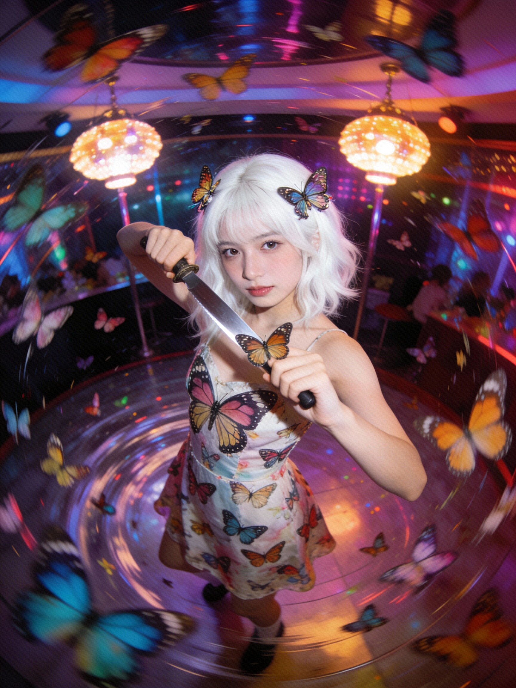 蝶と白髪の人 | の人気AIイラスト・グラビア