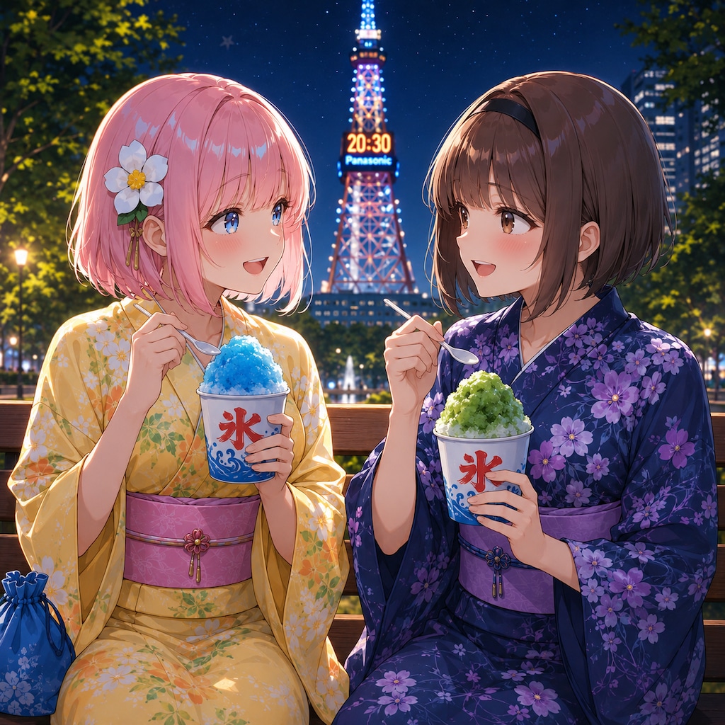 桃花ちゃんと夜の大通り公園