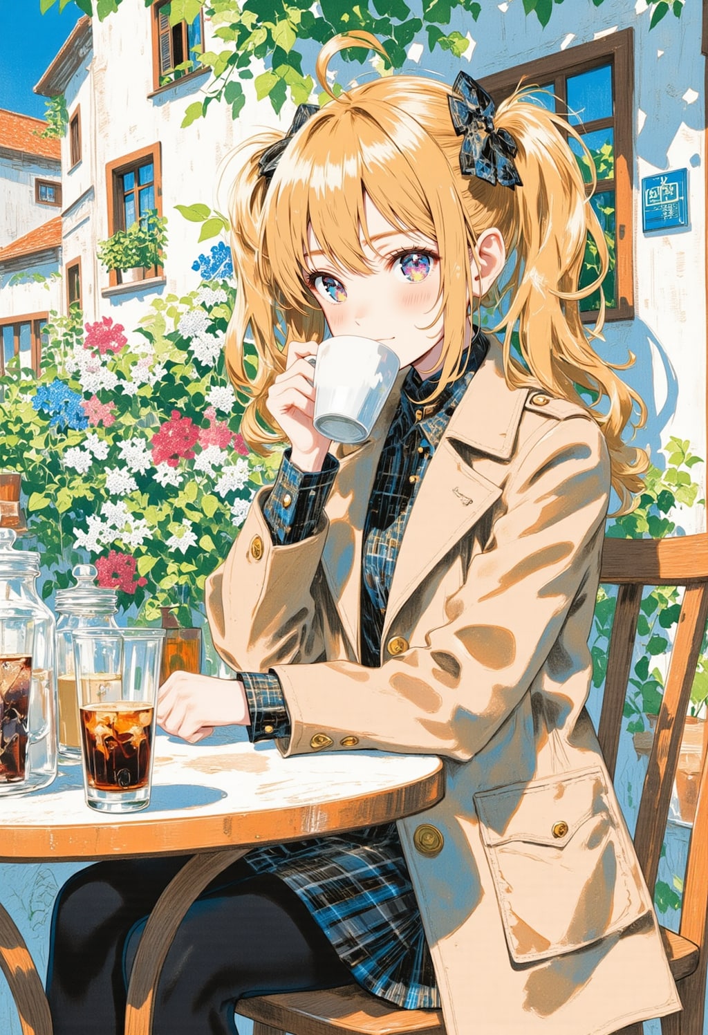 街角カフェの女の子