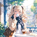 街角カフェの女の子 3枚目