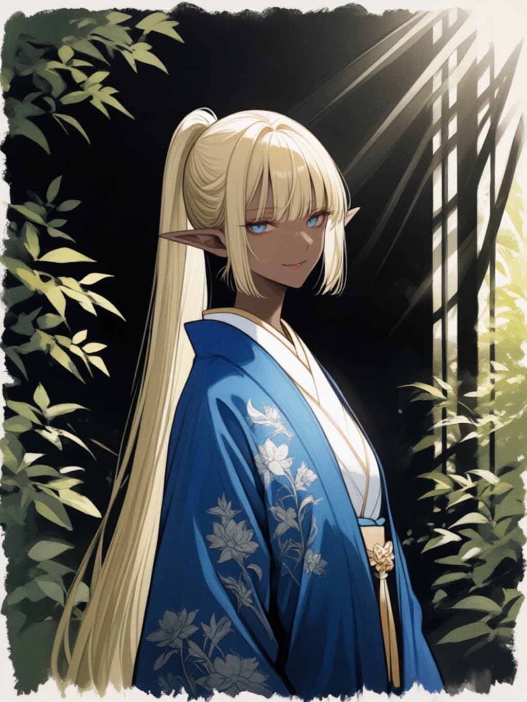 お着物ダークエルフちゃん