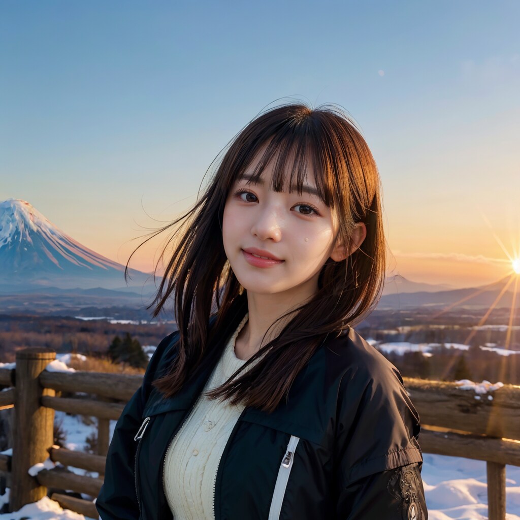 山と日の出 4/10