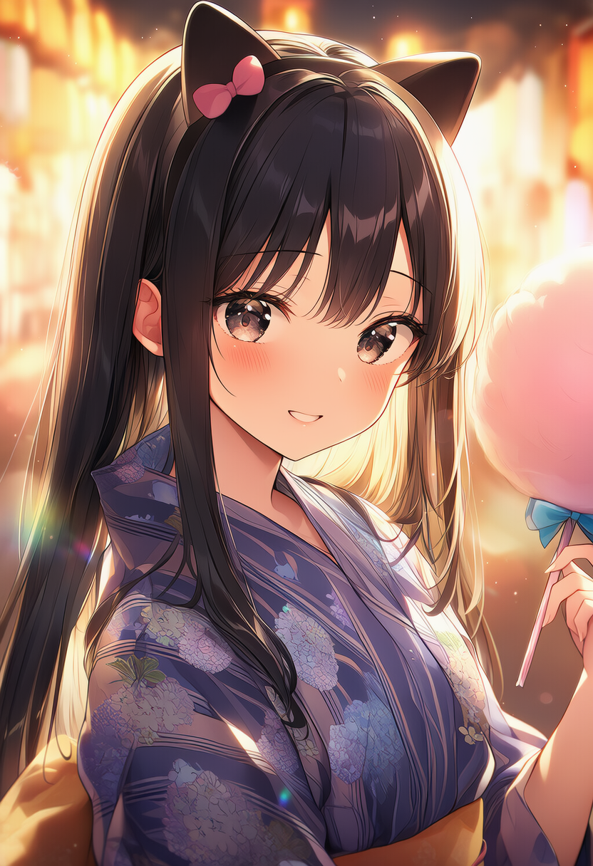 猫耳浴衣 | の人気AIイラスト・グラビア