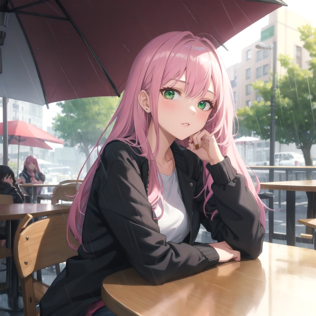 雨音のカフェテラス | の人気AIイラスト・グラビア