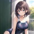 スクール水着の女の子 3枚目