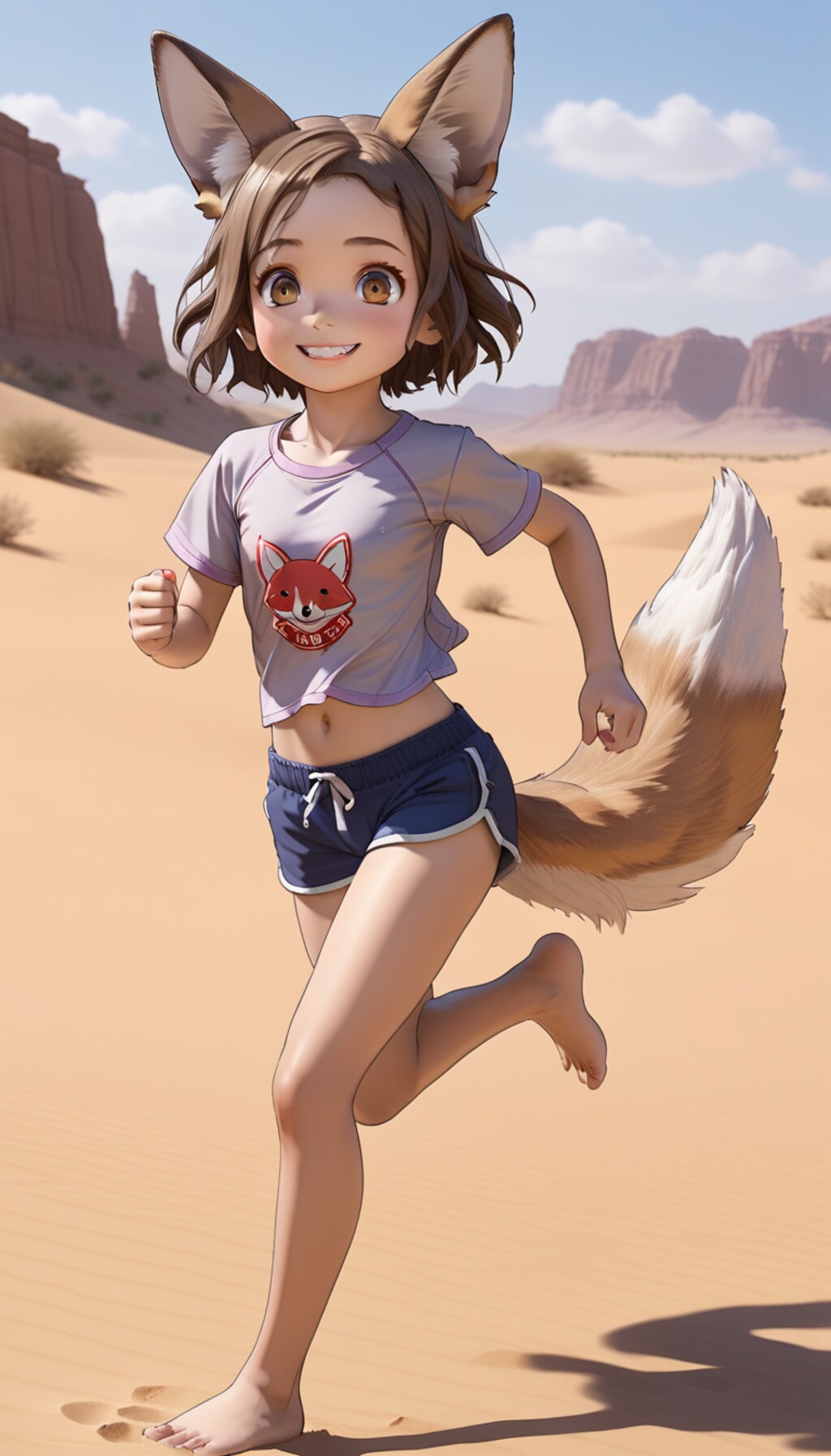 砂漠を駆けるよフェネックたん