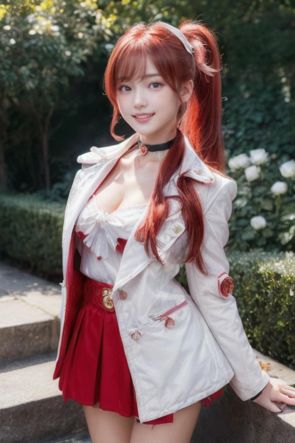 この階段の上から見る薔薇園が超絶景らしいよ！