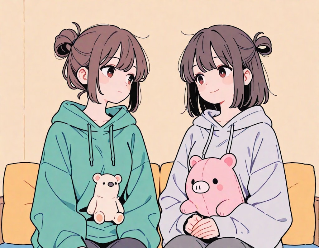 ぬいを抱える子たち