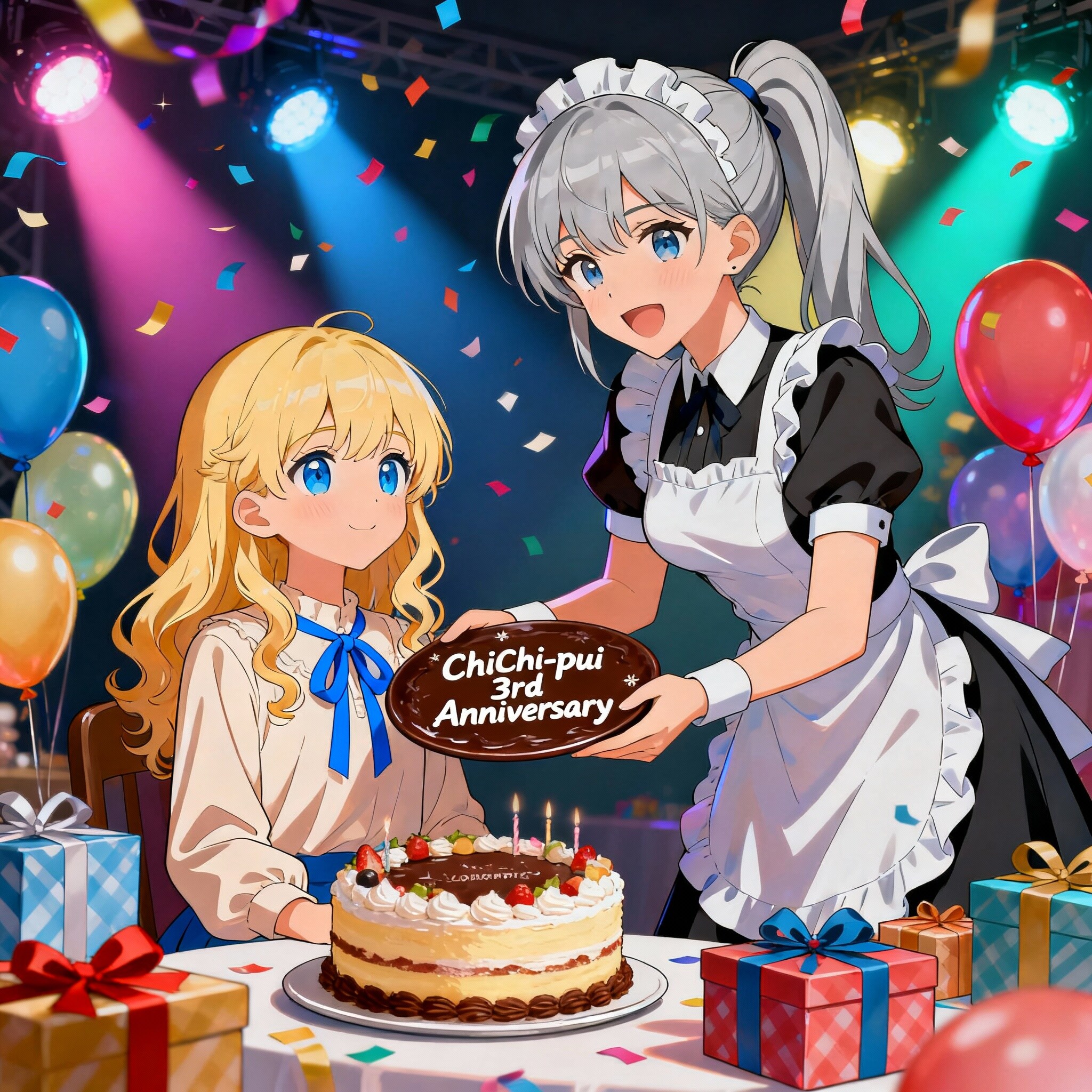 chichi-pui 3周年　おめでとうございますっ！ | の人気AIイラスト・グラビア