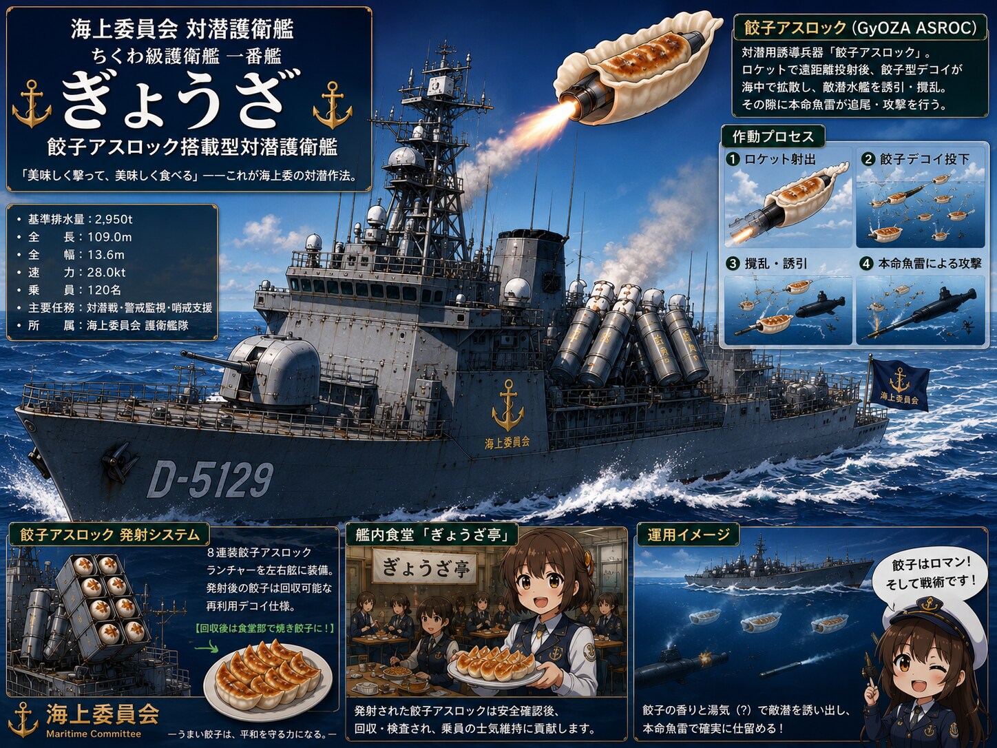 海上委員会餃子ASROC護衛艦