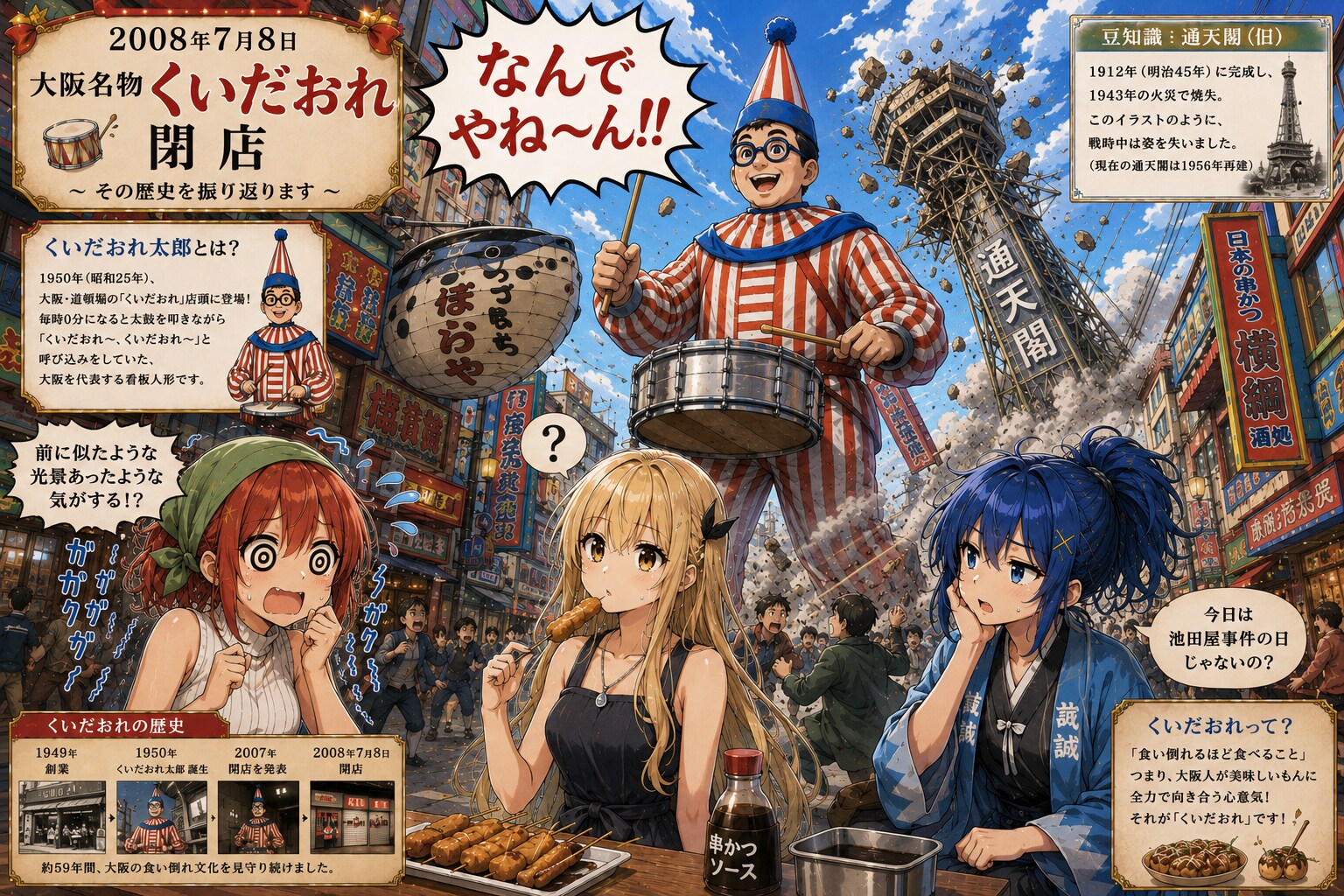 7月8日はくいだおれ閉店の日