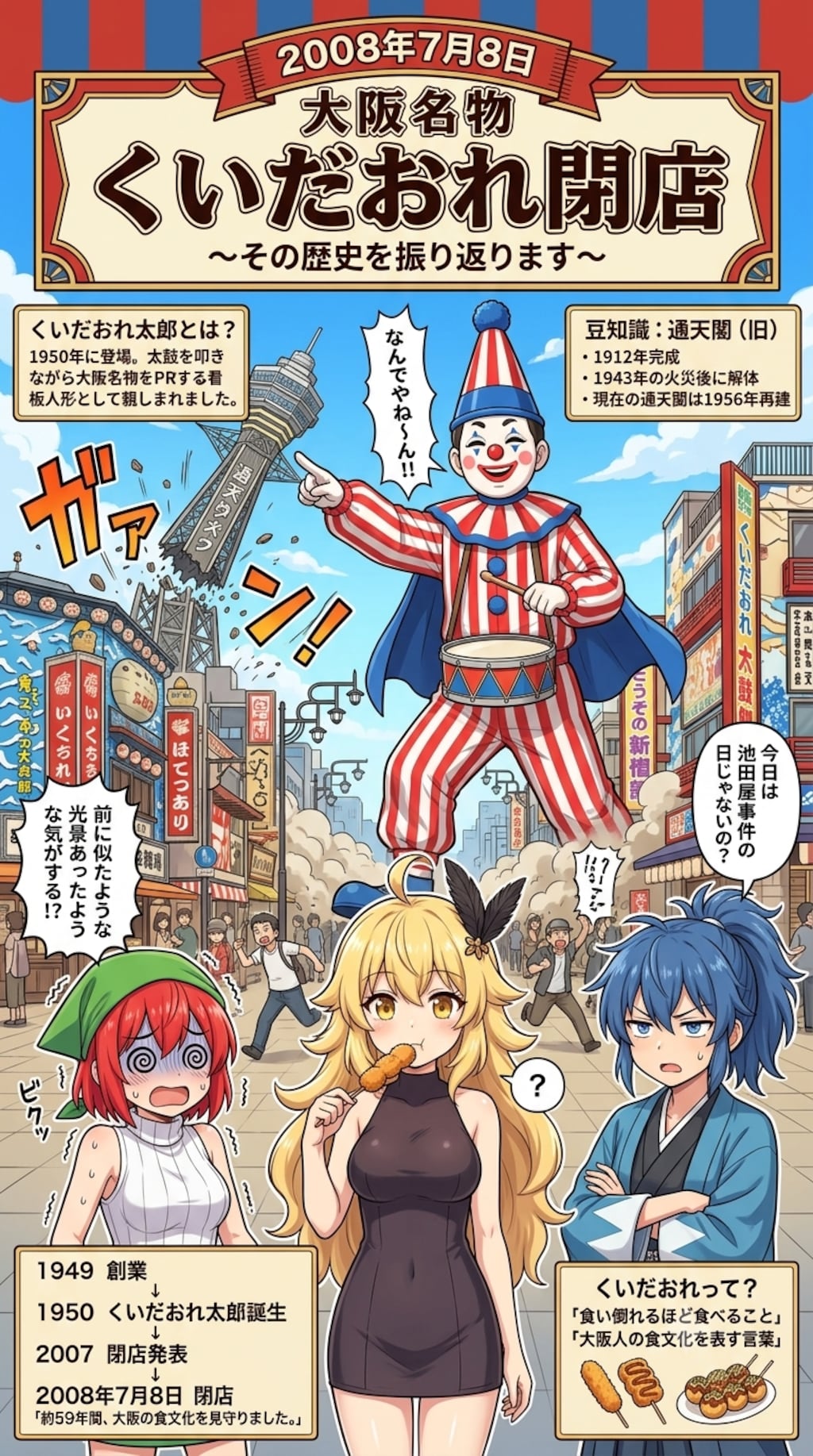 7月8日はくいだおれ閉店の日