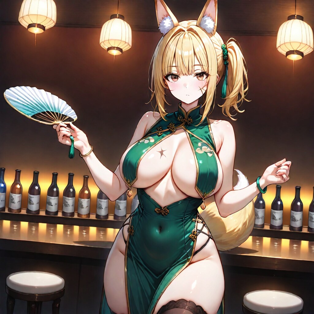 AURA…チャイナドレスが勝手に乳カーテンになったんじゃが…