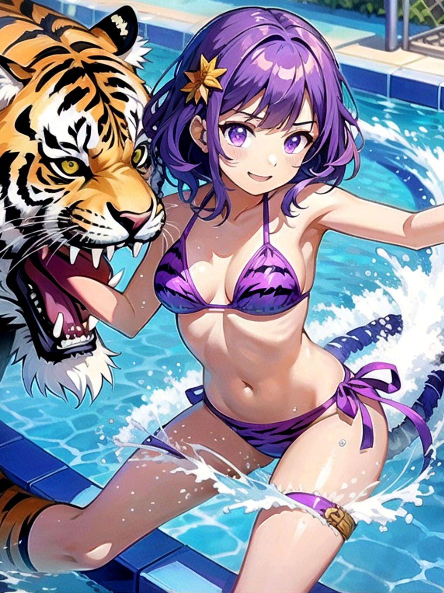 虎と紫髪ちゃん
