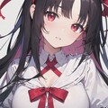 影のあるリボンの女の子 3枚目