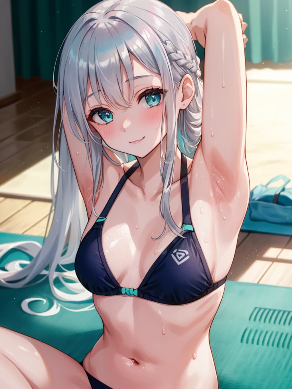 ストレッチします。硬いので。