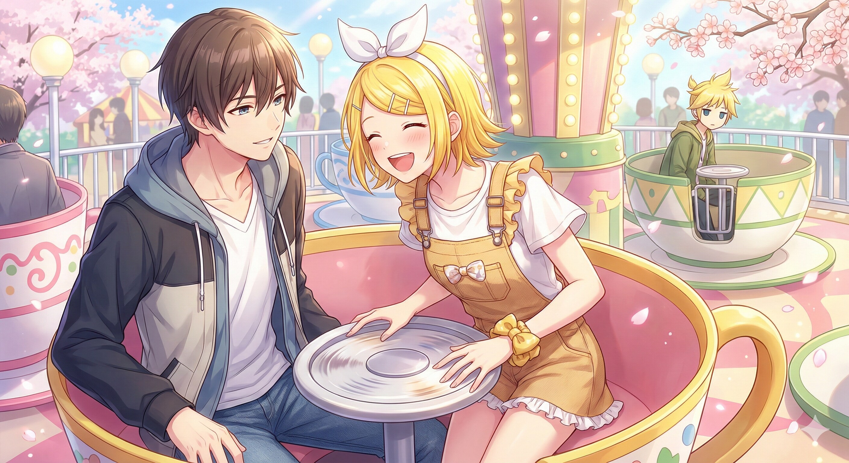 遊園地でデートするリンさん😁 | の人気AIイラスト・グラビア