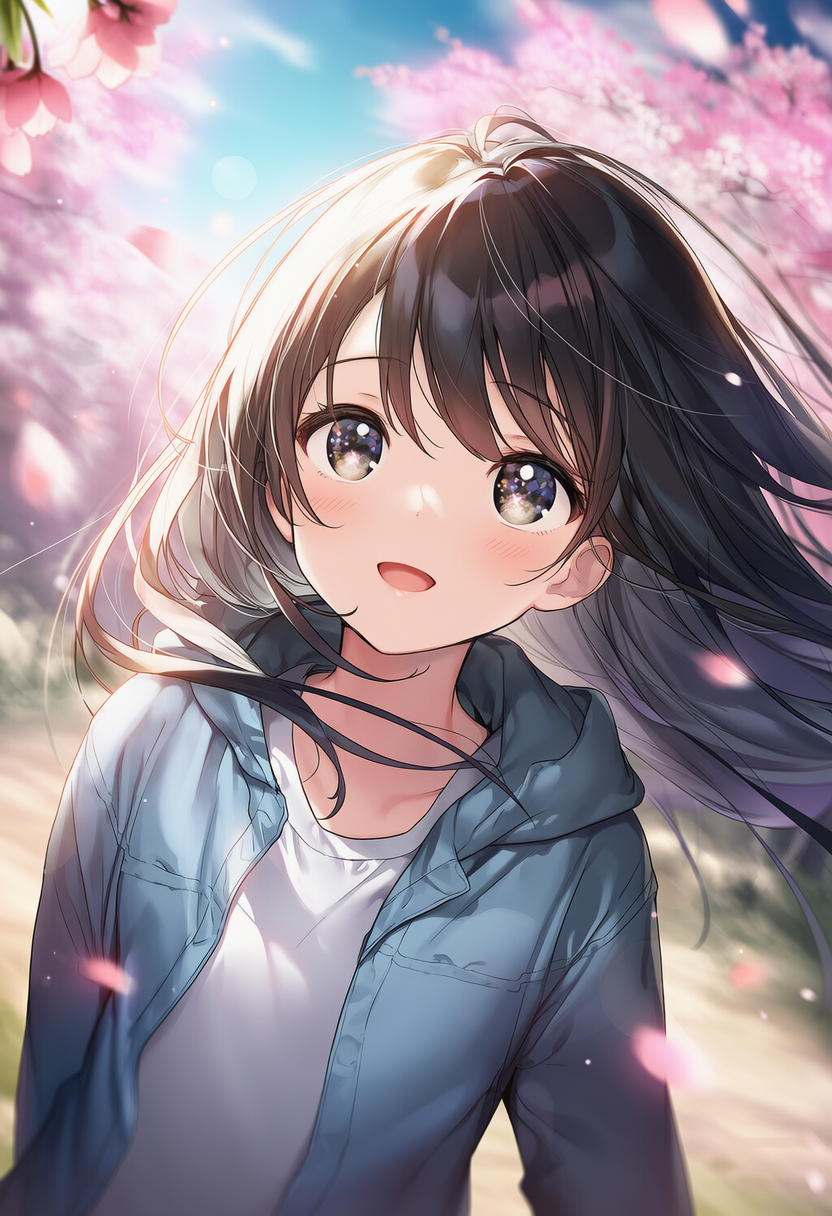 女子高生のソロキャンプ　桜