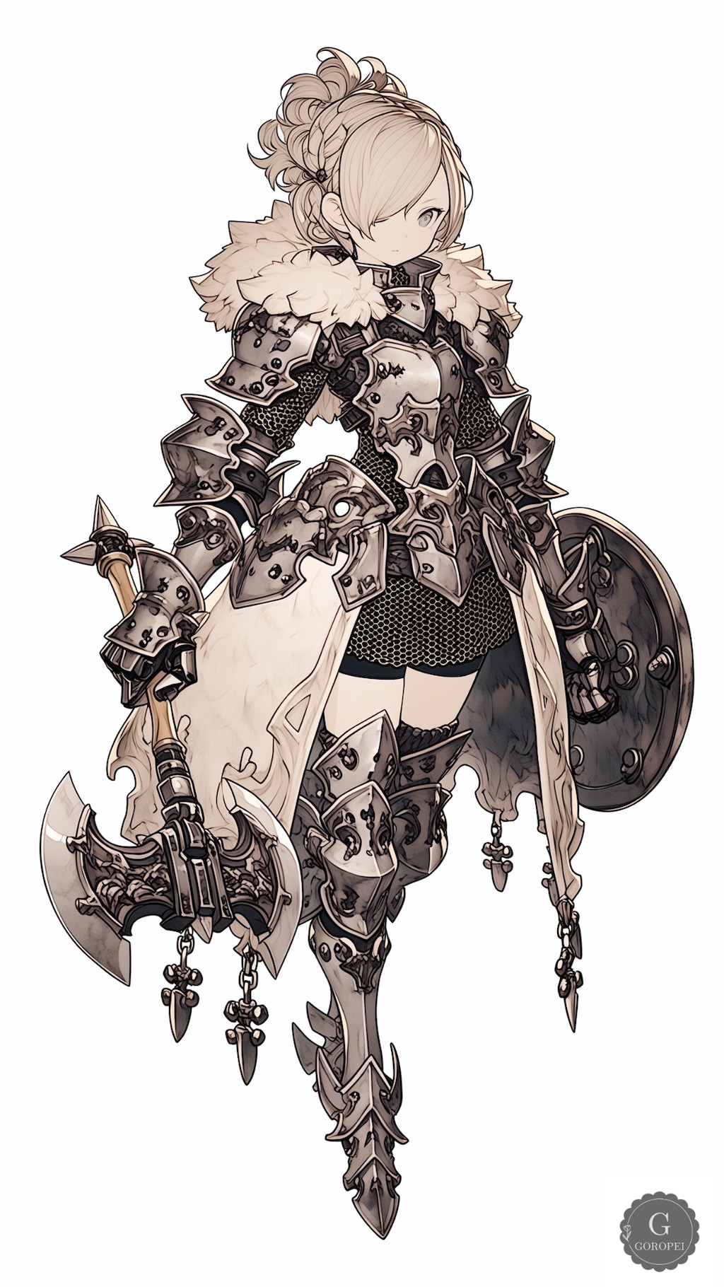 #050【雪牙の盾斧】王国×斧・盾