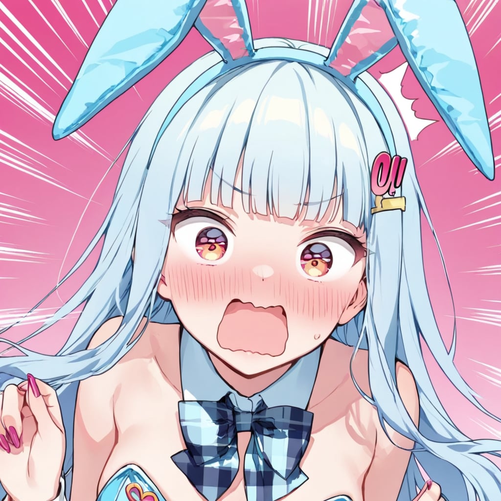 びっくりする青髪ちゃん